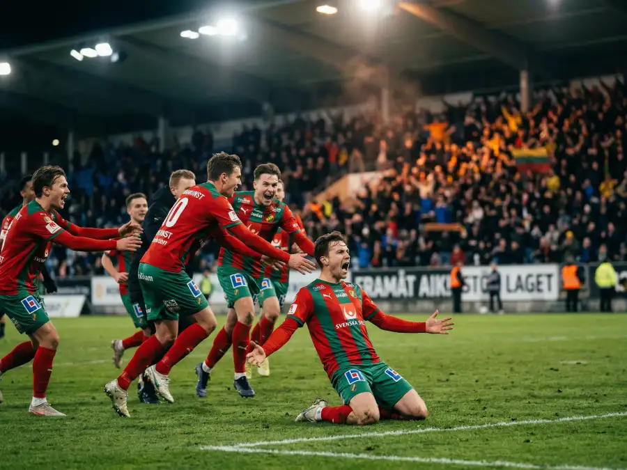 Marockos landslag firar efter en VM-kvalseger